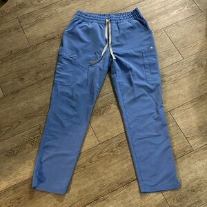 Figs Medium High Waisted Yola Bottoms in Ceil Blue